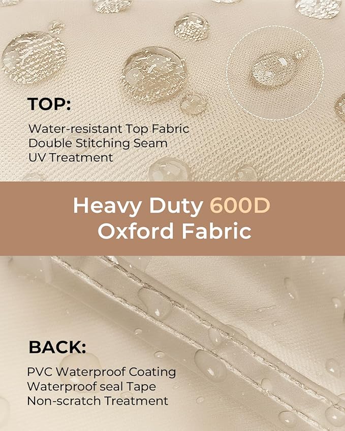 loriano V-Shaped Patio Furniture Covers, 600D Heavy Duty Waterproof, Fits 5-Seater Outdoor Sectional Sofa 85" W*32" D*30" H, All-Weather UV Wind Rain Protection