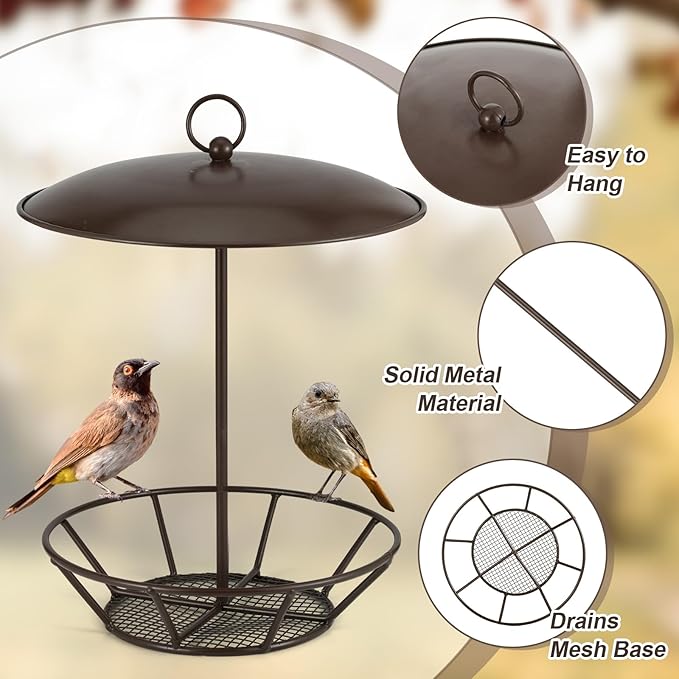 2 PCS Cylinder Suet Cake Bird Feeder S-6-2 Seed Cake Bird Feeder Antique Copper Metal Feeders for Outdoor Garden Hanging Yard Decoration Wild Birdfeeding