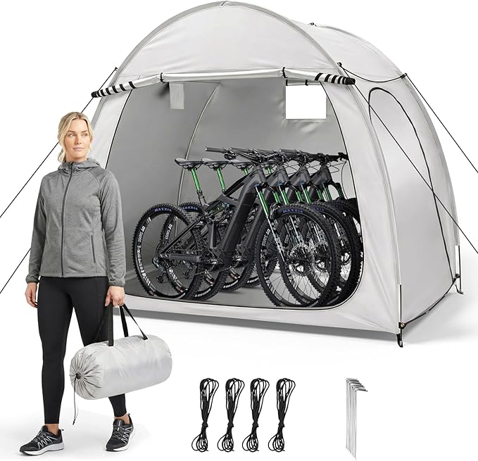 Outvita Bike Tent, Outdoor Portable Bicycle Storage Sheds with 210D Oxford Fabric PU4000 Waterproof Cover for 2-3 Bikes, Storage Cover Shelter for Motorcycle,Garden Tools,Toys,Lawn Mower