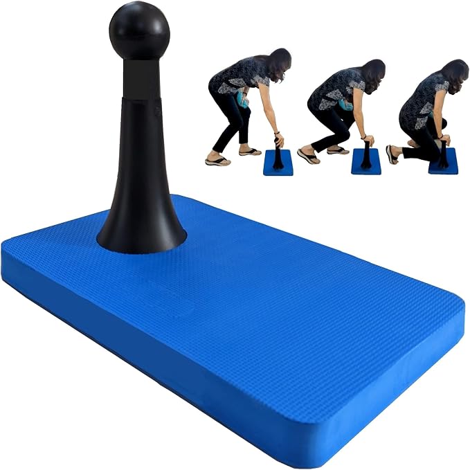 Mobility Aid Tool Help-Me-Up Garden Kneeling pad with Support Post Handle Grip to Reduce Knee and Back Stress. Helps with Kneeling Exercising or Physical Therapy.