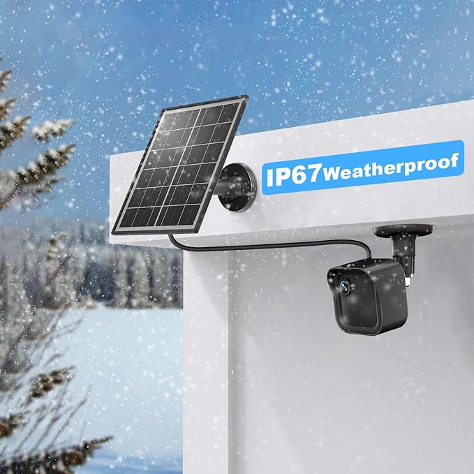 5W Solar Panel Charger Compatible with All-New Blink Outdoor 4 (4th Gen)/(3rd Gen) & XT3/XT2/XT Cam, Power Your Blink Indoor or Outdoor Cam Continuously with 13.1 Ft Power Cable and Mount