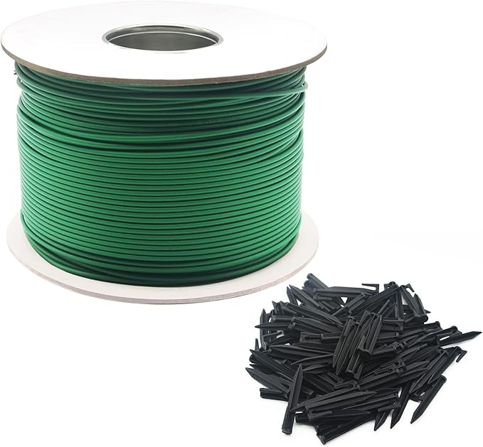 Universal 1000FT Robotic Mower Boundary Wire Automatic Lawnmower Perimeter Wire and 100PCS 3.3" Plastic Boundary Wire Stakes