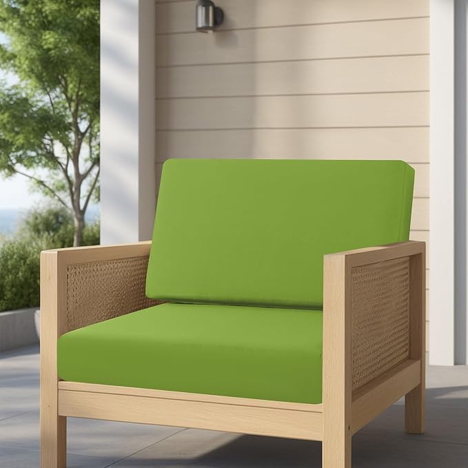 idee-home Outdoor Chair Cushions for Patio Furniture, Outdoor Seat Cushion | Waterproof Hampton Bay Deep Seat Replacement Couch Chair Cushions for Garden Backyard Green 28.5 x 28.5