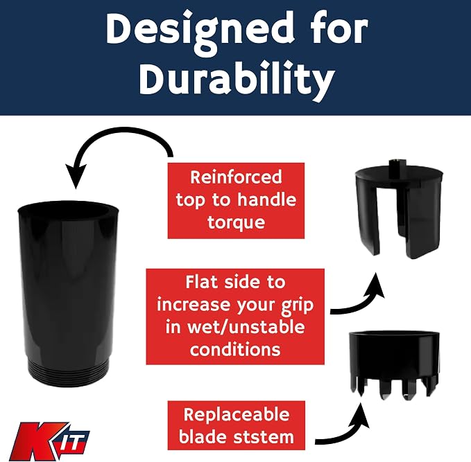K-IT KUT-IT 2-in-1 Turf Removal and Sprinkler Cap Tool, No-Dig Irrigation Maintenance Device for Grass Clearing and Lawn Repairs, Works by Hand, Wrench, or Drill