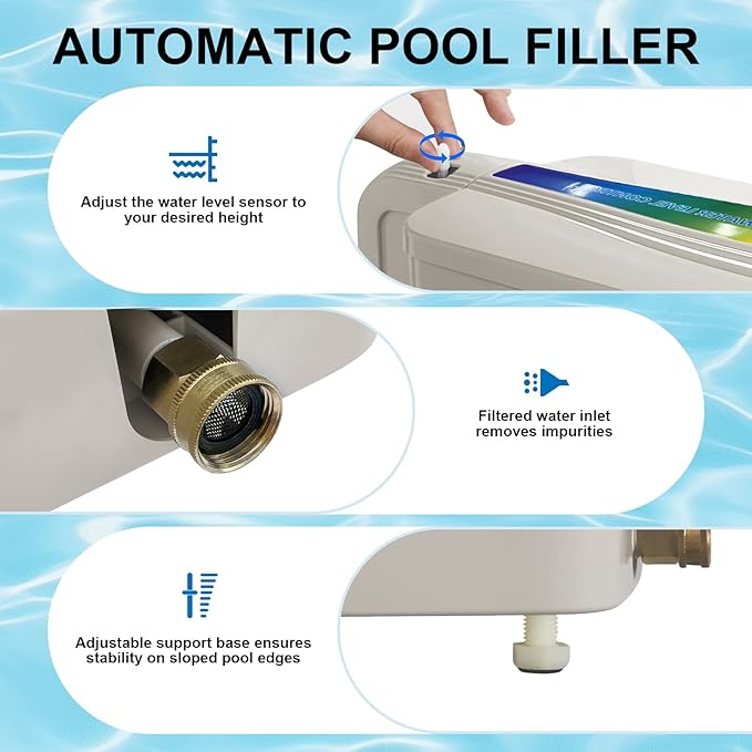 2026 New Version Automatic Pool Filler, Pool Water Leveler Auto Fill, Pool Auto Fill, Automatic Pool Water Leveler, LC3001 - White