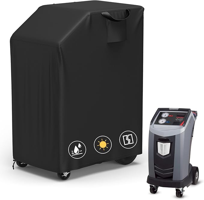 COSHNIBI Dust Cover for Robinair A/C RRR Machine, Heavy Duty 600D Oxford Protector Cover, Compatible with Robinair AC1234-6, 34788NI, 34788NI-H, and 34988NI Models, Black