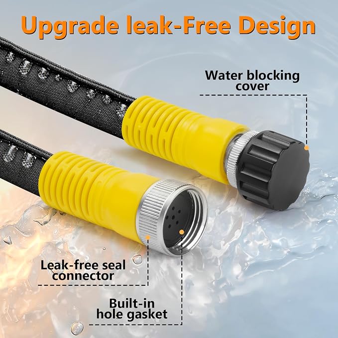 LAVEVE 200FT Flat Soaker Hose, Heavy Duty Garden Watering Hose, Flexible Leakproof Drip Irrigation Hose Saves 80% Water for Lawn, Flower Beds, Vegetable Field (50FT x 4 Pack)