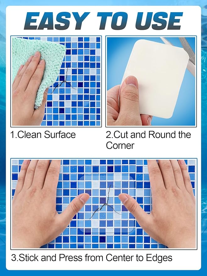 Aulock High-Viscosity Clear TPU Pool Patch Repair Kit - Underwater Patching, Self-Adhesive Pool Liner Patch for In-ground & Above Ground Pools, Inflatable Hot Tubs & Floats, 4in W x 9.8ft L