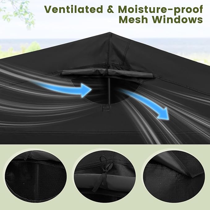 ERGOMASTER 136" x 54" x 75" Heavy Duty Motorcycle Shed, Outdoor Waterproof Tent with 600D Oxford Fabric, Roll-up Mesh Windows, Expansion Bolts