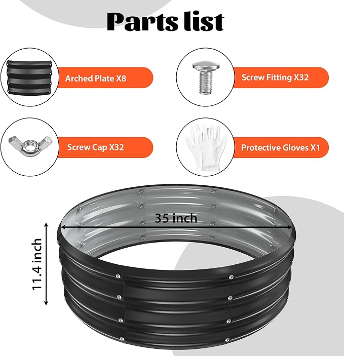 YSEJOMP 36 Inch Round Galvanized Fire Pit Ring/Fire Ring - Foldable and Perfect for Outdoor Gatherings and Campfires in The Yard/Garden/Park/Beach (Black+Gray, 3 FT Diameter+1 FT Tall)