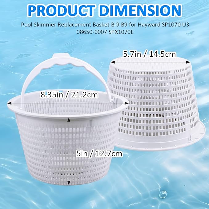 Replacement Basket 27180-009-000 for Hayward Pool Skimmer, SP1070 SPX1070E 27180-009 08650-0007 B-9 Skimmers Basket