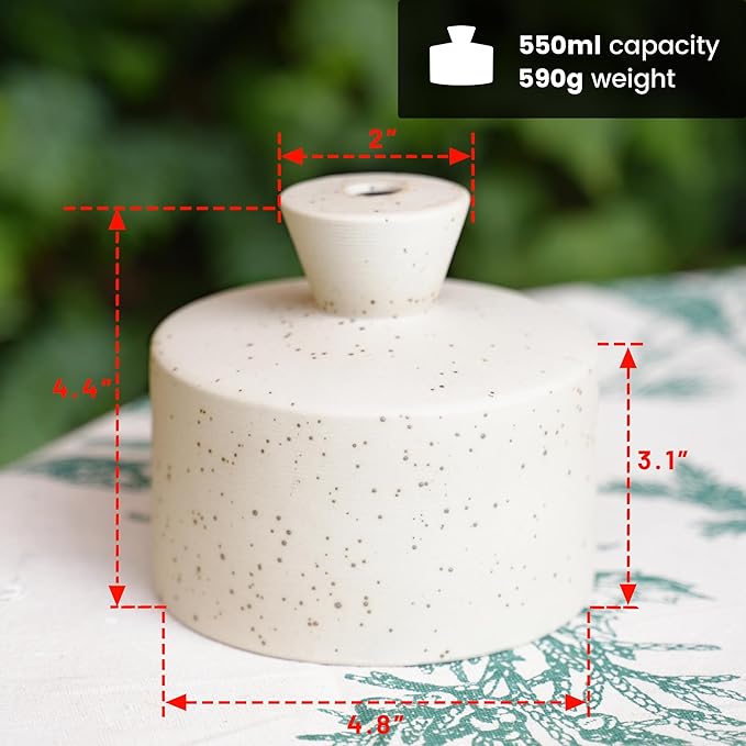 Ceramic Watering Bell, Decorative Watering Can for Plants, Stylish Indoor and Outdoor Watering Pot, Perfect for Home Garden and Office Décor(Starry Gray 19 fl oz)
