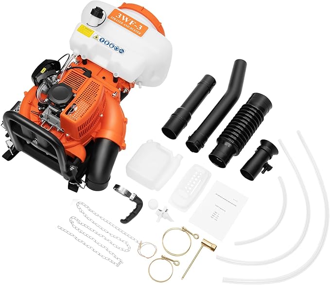KRUDFS Mosquito Fogger, 3.7Gal Backpack Sprayer, Orange | 2.13KW 7500RPM 2 stroke motor, ultra-wide 39.4ft spray reach, ideal for orchard and greenhouse pest control