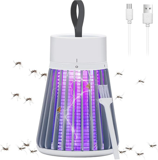 Mosquito Zapper, Rechargeable Bug Zapper with Safety Grid for Home and Camping, USB Charging Cordless Design, Purple Light Insect Killer for Indoor Outdoor Patio
