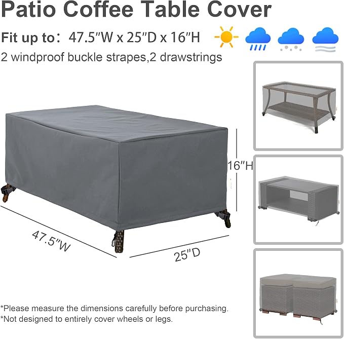 Patio Furniture Covers,Outdoor Furniture Cover Waterproof,Patio Furniture Set Covers for 4 Piece Outdoor Conversation Set,Patio Covers Set-XX-Large (Grey)