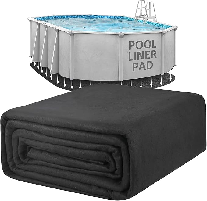 POOLHACKER 10' x 15' Oval Pool Liners for Above Ground Swimming Pools, Durable Geotextile Material, Easy to Install, Extends Life to The Line, Under Pool Padding