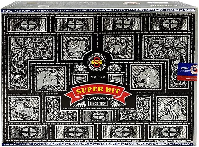 Super Hit Incense Sticks 40g and Holder Bundle - Pack of 12 (Approx 480 Sticks)