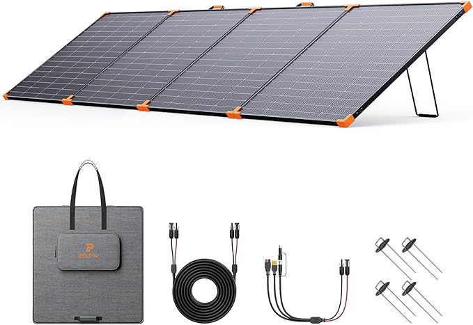 ZOUPW 450W Portable Solar Panel,38V N-Type 16BB 25% High Efficiency Foldable Solar Charger for EcoFlow Delta/Anker C1000/Jackery/Bluetti Elite 100,IP68 Waterproof for Offgrid RV Power Backup