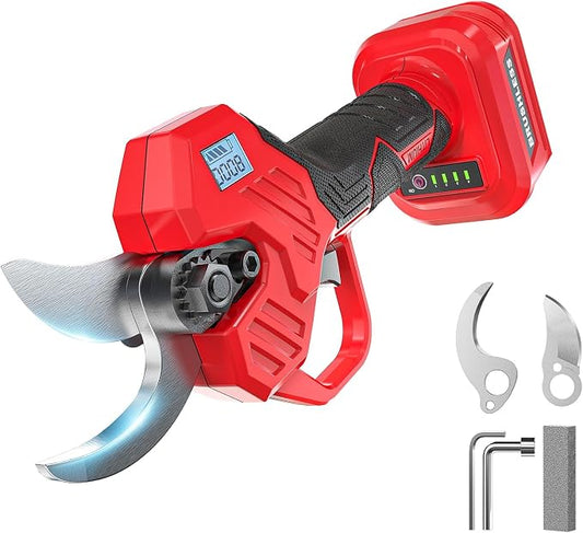 MtiolHig Electric Pruning Shears Compatible with Milwaukee 18v, 26000RPM Cordless Pruning Shears with Brushless Motor, LCD Display, Adjustable Cutting Diameter 0.8-2 Inch for Tree Trimmer (Tool Only)