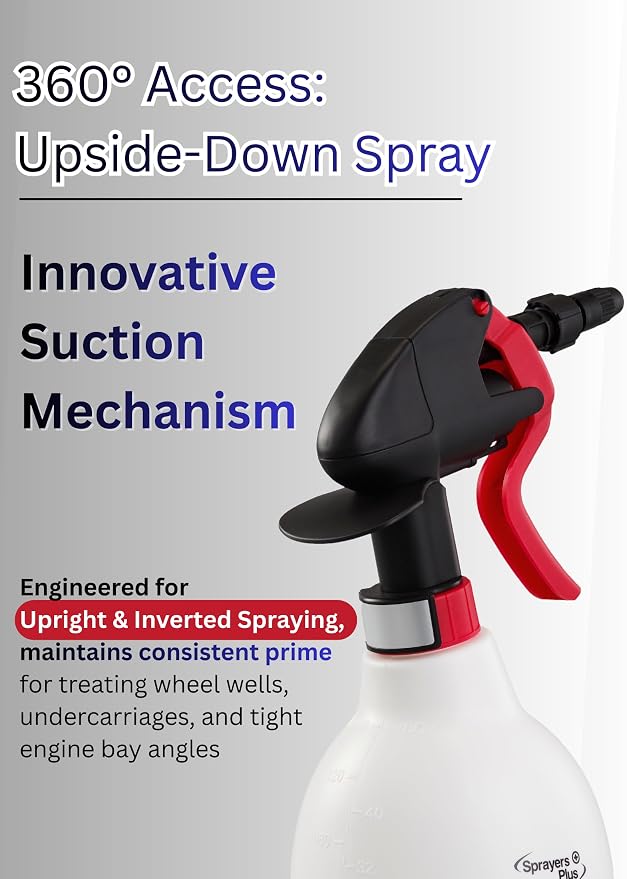 Sprayers Plus 802 Professional Acetone Sprayer, Heavy Duty Chemical Resistant, 316 Stainless Steel Spring, 25 ft Long Reach for Acetone Vinegar Cleaning,1.44 litres
