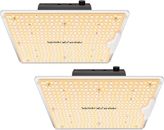Spider Farmer 2025 New SF1000D 2Pack LED Grow Light with Samsung LM301B Diodes Deeper Penetration & IR Lights Full Spectrum Growing Lamps for Indoor Plants Seedlings Vegetables Flowers 2x4 Grow Tent