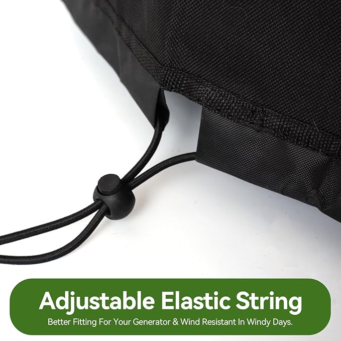 Waterproof Generator Covers for Outside, Heavy Duty Thicken 900D Polyester Fabric Portable Generator Covers Universal Fits for Most Generators 10000-15000 Watt, Black (38"L x 28"W x 30"H)