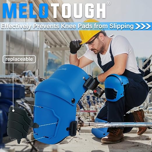 MELOTOUGH Knee Pads for Work,Construction,Flooring,Gardening-Comfortable and Flexible(Blue)