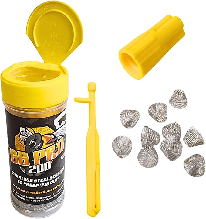 Carpenter Bee Traps for Outside – BB PRO® (200 Count) Trap & Repellent Kit for Wood, No Spray, Multi-Action Hole Filler Plugs, Prevent Carpenter Bees, Wasp & Termite Damage – USA Deterrent Traps