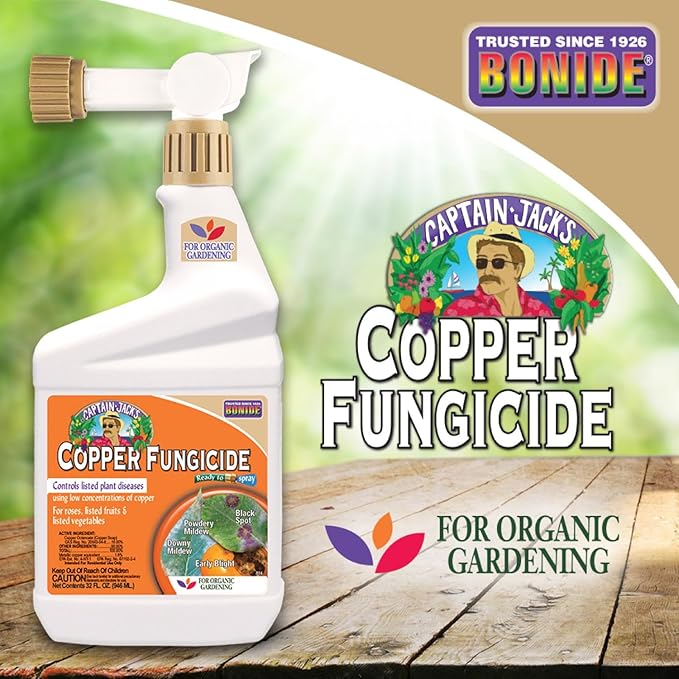 Bonide Captain Jack's Copper Fungicide, 32 oz Ready-to-Spray Disease Control Solution for Organic Gardening, Controls Leaf Curl