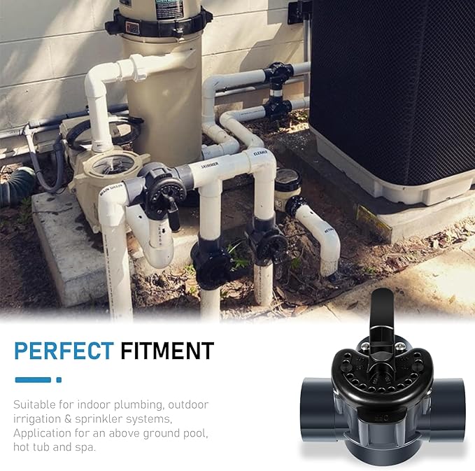2 Inch 3 Way Diverter Valve Suitable for Ground Pool and Spa System Replace Part for 263028 3 Port Valve