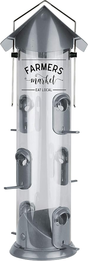 Wild Wings WWWMRS-Deco Farmhouse Deluxe Easy Clean Bird Feeder, Silver