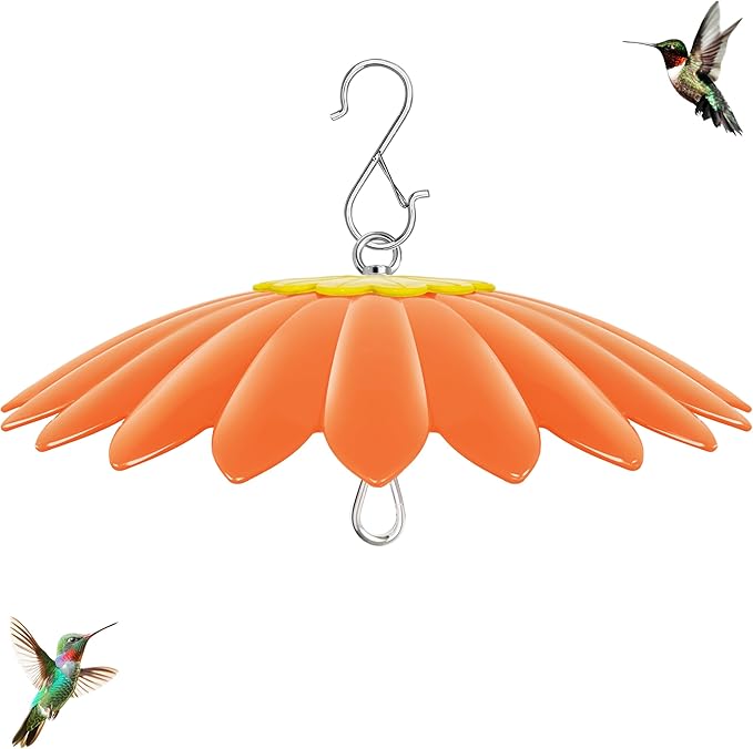 10.5 inch Hummingbird Feeder Shade Dome Cover,Rain Guard,Weather Guard for Bird Feeder, Umbrella Cover for Bird House for Outdoor,Squirrel Baffle,Flower Design(Orange)