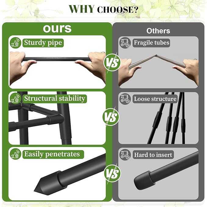 Alisisfores 4 FT Obelisk Trellis for Climbing Plants,Garden Trellis with Extra Thickened Plastic-Coated Metal Pipes, Outdoor & Indoor Garden Support for Potted Plants, Black
