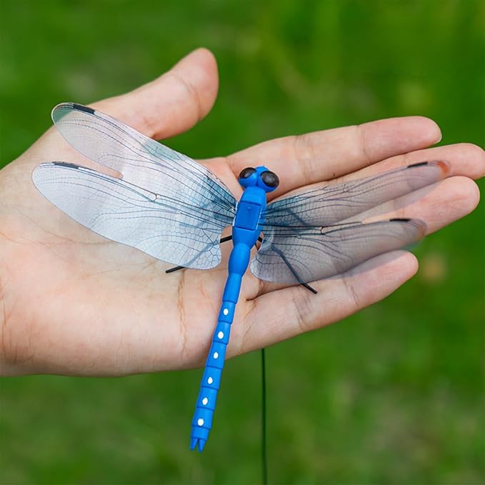 20 Pcs Dragonfly Clips Dragon Fly Hat Clip Artificial Realistic 3D Dragonflies Garden Stakes Decor for Indoor Outdoor