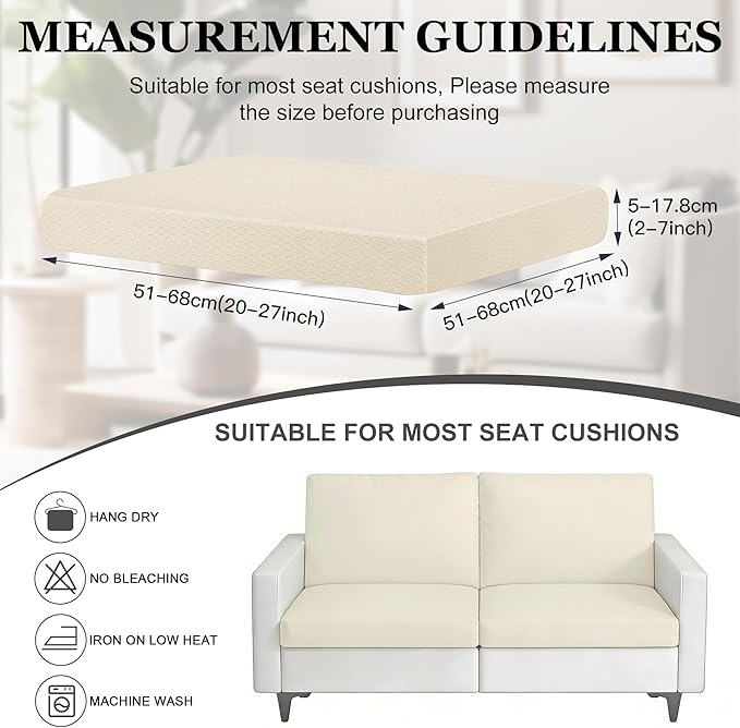 BIETYONE 4Pcs Patio Stretch Cushion Covers,Outdoor Sofa Replacement Cover Slipcovers for Patio Furniture Cushion Covers, Washable Reusable Furniture Protector