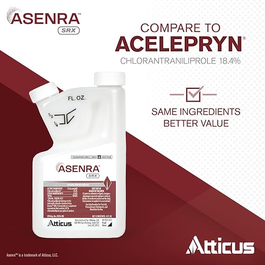 Atticus Asenra SRX (4 OZ) Liquid Grub Control for Lawns, Landscapes - 18.4% Chlorantraniliprole – Kills White Grubs, Caterpillars, Armyworms, Adult Beetles & More (Season-Long Control – 4-Months)