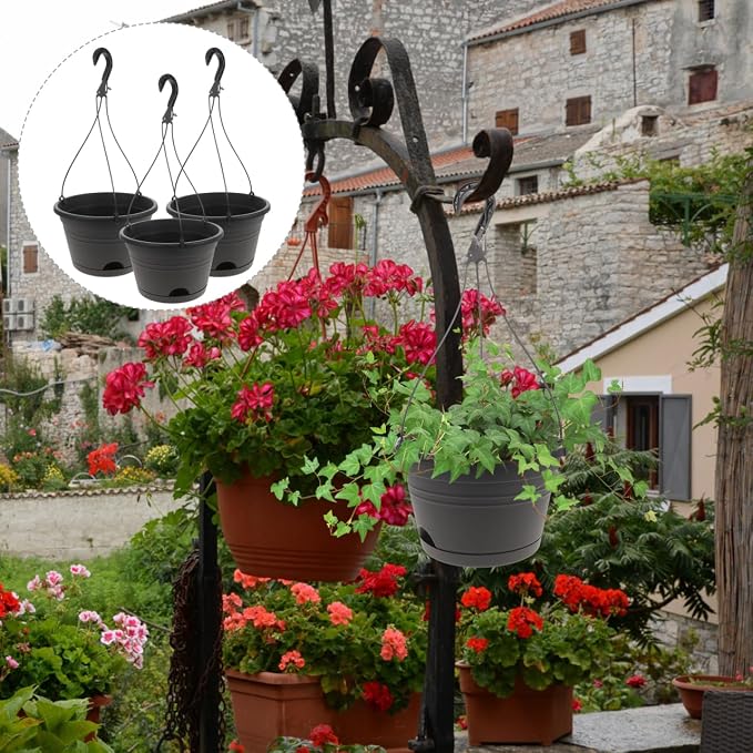 DOITOOL 3pcs Flowerpot Balcony Hanging Planter Hanging Holder Hanging Plant Pot Indoor Yard Garden Hanging Planter Outdoor Planter Pots Orchid Pots with Hook Plastic P518 Lighthouse