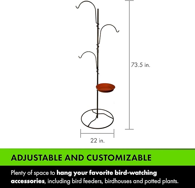 Yard Butler Yard Tree Bird Center, IYTBC-4 Garden Accessory for Outdoor Hanging - Steel Construction - Easy Installation - Functional & Decorative