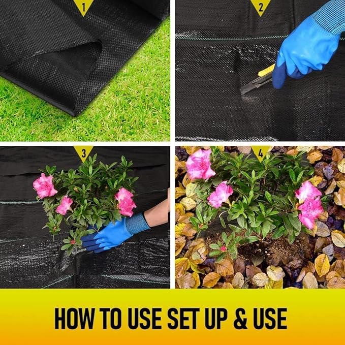 LAVEVE 4FT x 50FT Weed Barrier Landscape Fabric, 3.2oz Premium Heavy Duty Garden Cloth, Ground Cover for Gardening, Farming