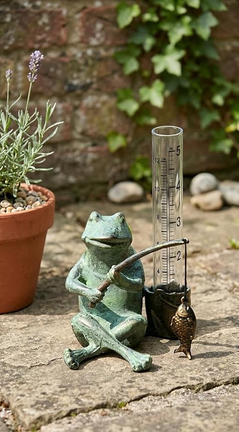 SPI Home 33456 Frog Fisherman Rain Gauge