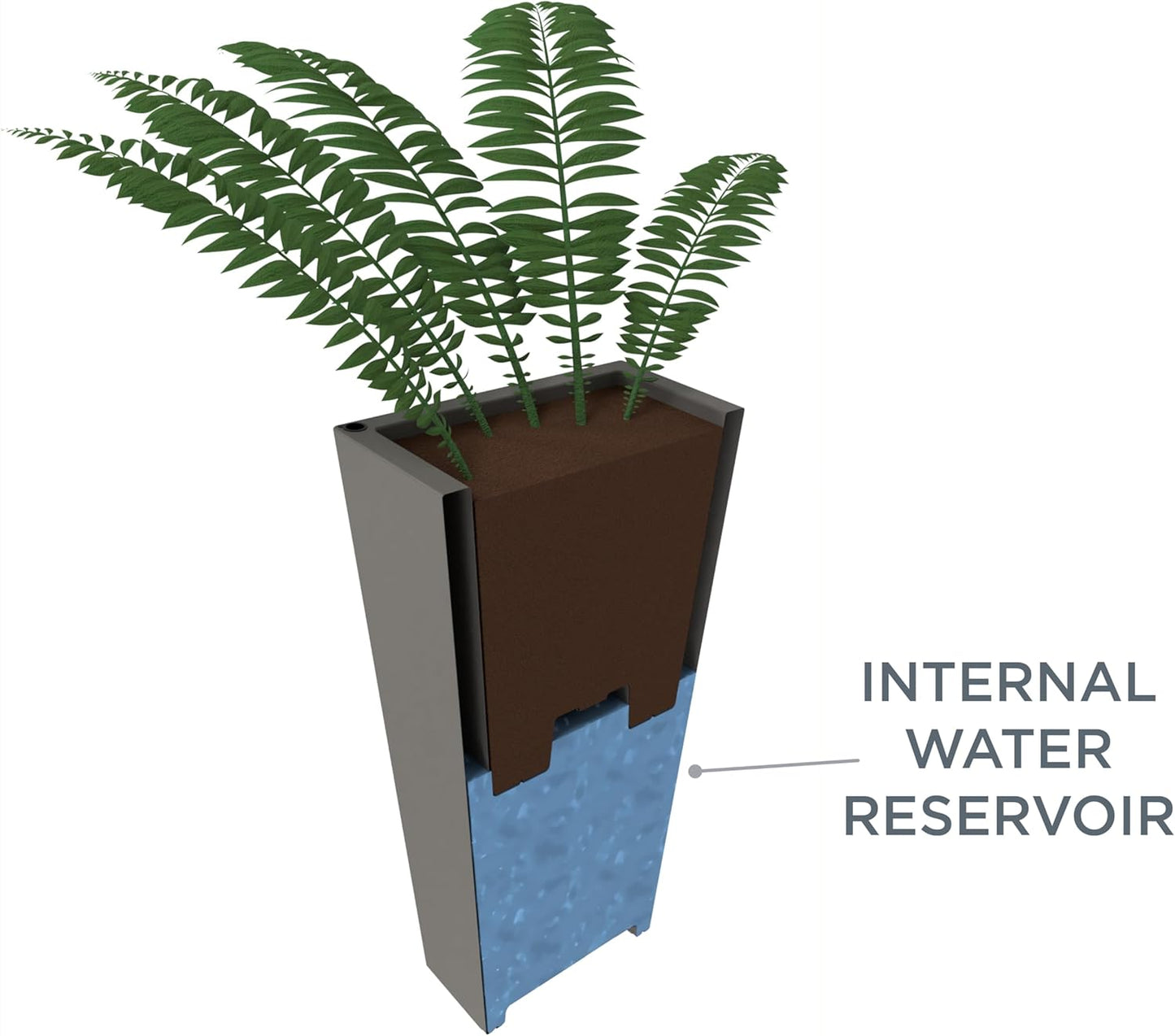 Step2 Tremont Tall Square Tapered Planter, Large Planters for Outdoor Plants, Gardening and Flower Pot for Patio or Porch, Efficient Drainage, Durable Plastic, Onyx Black, 1-Pack