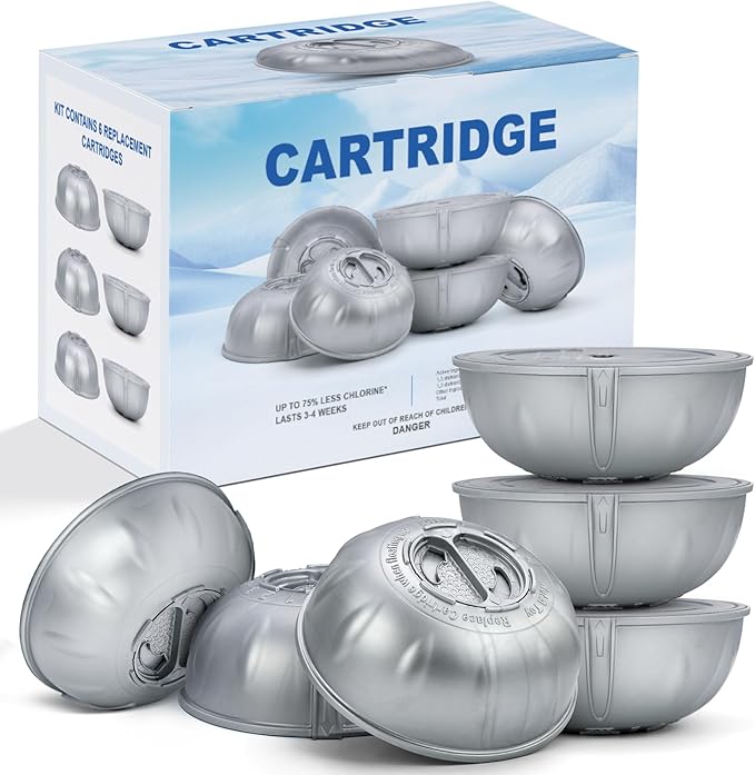 6 Packs Hot Tub Replacement Cartridge Compatible with Frog Ease Floating System, Self-Regulating