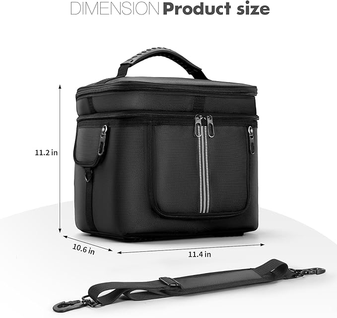 Carrying Case Compatible with ECOFLOW River 2 Pro/River 2 Max 500, River 2 Pro Bag with Storage Pockets & Shoulder Strap, Portable Protective Case for Power Station, Camping, Outdoor Adventures