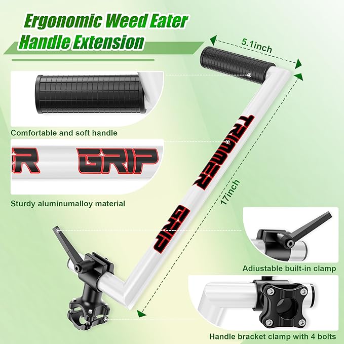 Upgraded Ergonomic Trimmer Grip, String Trimmer Handle, with Trimmer Shoulder Harness, Weed Eater Handle Extension for Trimming, Weedeater Handle Grip for String Trimmer, Lawn Care