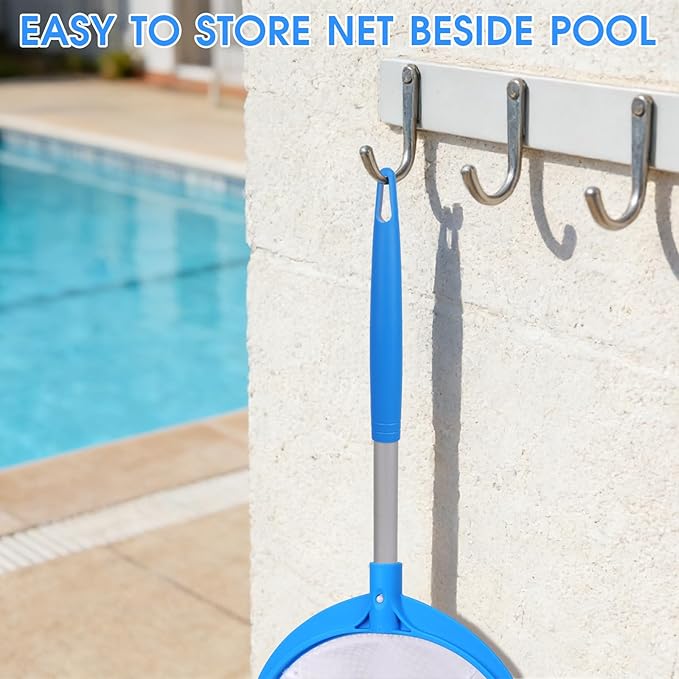 TidyMister 11'' Wide Hot Tub Skimmer for Spa, Handy Pool Skimmer Net with Ultra Fine Diamond Netting Mesh for Small Pools, Hanging Hole Easy to Store (25'' Long)