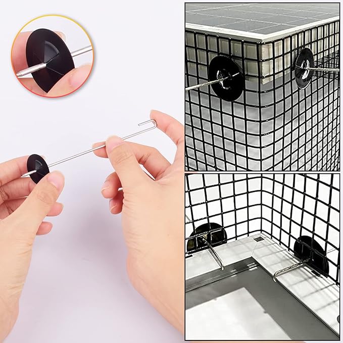 Solar Panel Bird Guard Fasteners Clips,200 Sets Critter Guard Clips for Attaching Galvanized Welded Wire Mesh to Solar Panels,Stainless Steel Fasteners Clips for Squirrel Proof Bird Fence