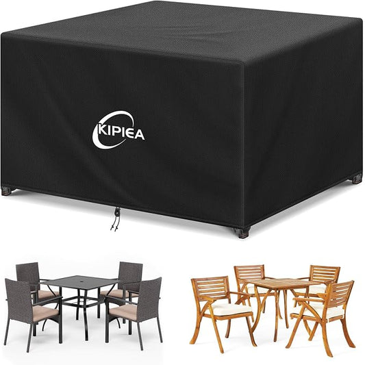Kipiea Outdoor Furniture Covers Waterproof, 420D Heavy-Duty Patio Furniture Set Covers, No Tears Anti UV No Fading (42" L x 42" W x 28" H)
