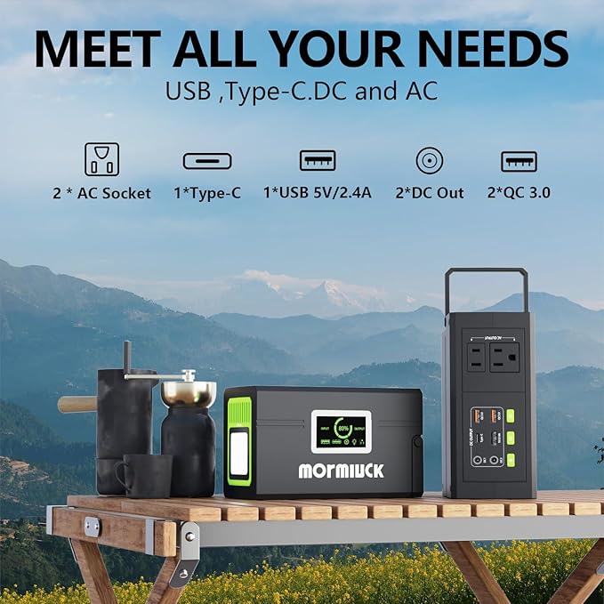 Portable Power Station 127W (Peak 200W),Solar Generator(Solar Panel Optional), 88.8Wh Power Supply with 110V AC Outlet, 1*Type-C, 2*QC3.0, Solar Powered Generator for Emergency Backup, Camping