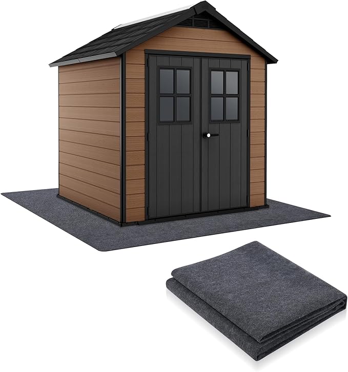 Outdoor Storage Shed Mat Waterproof 6.2x4.2ft,Thickened Garage Floor Mat Carport Oil Mat,Non Slip Shed Flooring Protector Mat for Patio,Garden,Furniture,Moto,Car