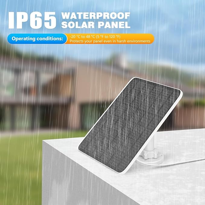 Solar Panel for Ring - 6W Compatible with Ring Video Doorbell 2, 3, 3+, 4 and Plus